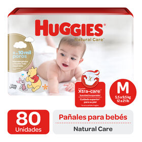 Pañales Huggies Natural Care  - Paq. 80 un. Talla M