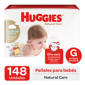 Pañales Huggies Natural Care Paq 148 und Talla G