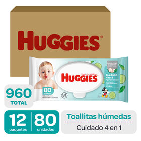 Toallitas Húmedas Huggies One&Done -caja 12 paq - 80 un