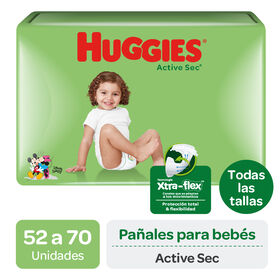 Pañales Huggies Active Sec Xtra Flex Pack (1 paq. x70 un) Talla M